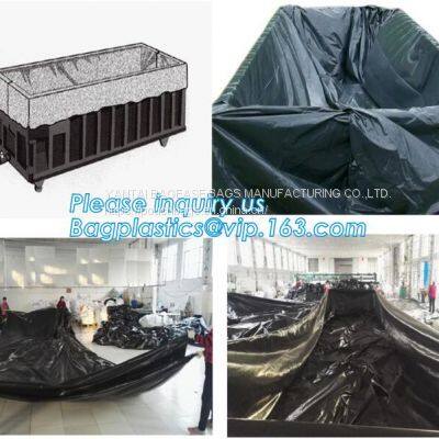PE Dumpster Container Drawstring Liners,8 Mil Black Open Top Drawstring Dumpster Container Liners,Polyethylene Roll-off photo-4