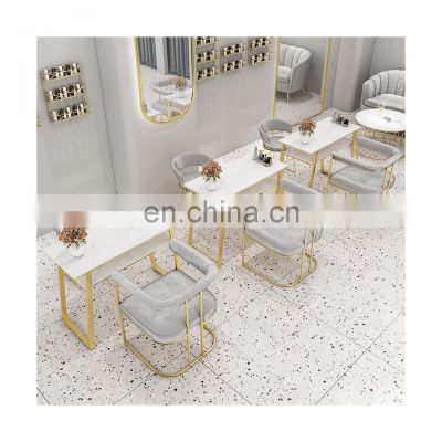 New Modern Manicure Modern Luxury Custom Beauty Salon Furniture Marble Manicure Nail Table