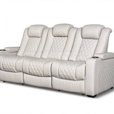 CHIHU Furniture Leather Power Electric Home Theater Movie Cinema Recliner Sofa Seating With Table Board and Cup Holder