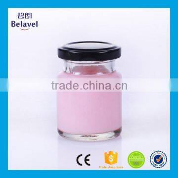 Wholesale 75ml empty glass jar clear milk pudding glass jar