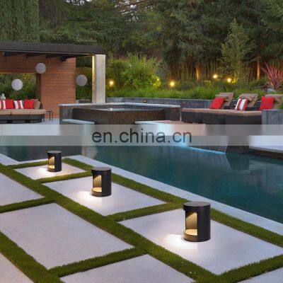 Outdoor Garden Pillar Lights Projector Pattern Decor Landscape Lighting For Yard Path Villa Post LED Bollard Lamp