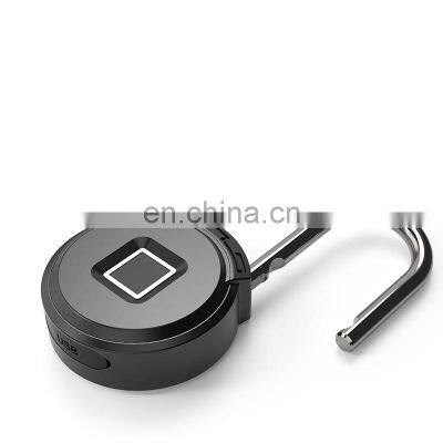 Door Suitcase Wall Cabinet Fingerprint Smart Padlock Waterproof IP65 Smart Digital Alarm Fingerprint Pad Lock Usb Charging photo-4