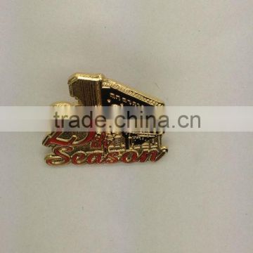 Gold structure die struck /animal lapel pins /Custom die struck soft enamel badge pin