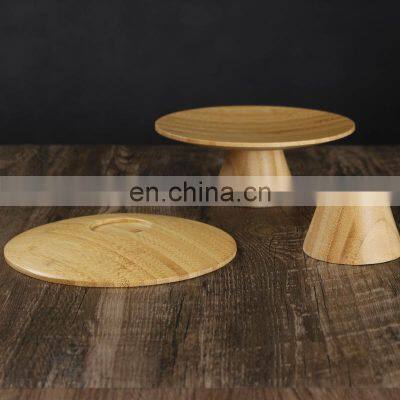 Kitchen & Tabletop Bamboo Tall Cake Display Tray Dessert Snack Pallet Dried Fruit Snack Bread Tasting Plate photo-2