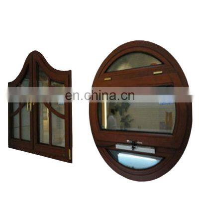 Factory Cheap House Price Aluminum Alloy Fixed Round Wood Commercial Aluminum Windows Customizable Color Modern Horizontal Weika