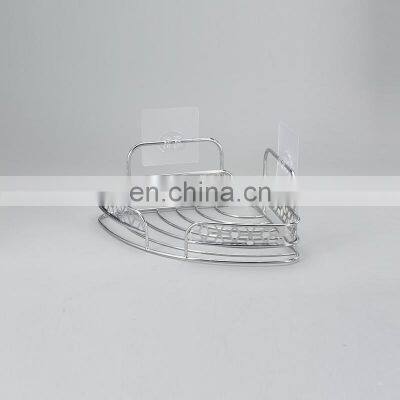 Hot Sales Adhesive Corner Shower Caddy Iron Wire Rack Bathroom Corner Shelf photo-3