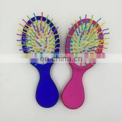 Hair brush, Nylon Broach Rainbow Hair Brush, Plastic Handle Hair Straightening Brush