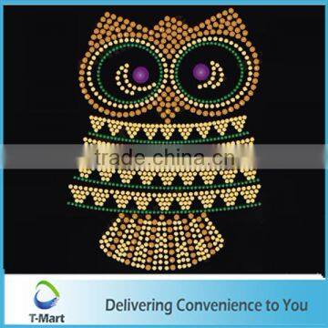 Hot Fix Owl Rhinestone Transfer for T-shirt photo-3