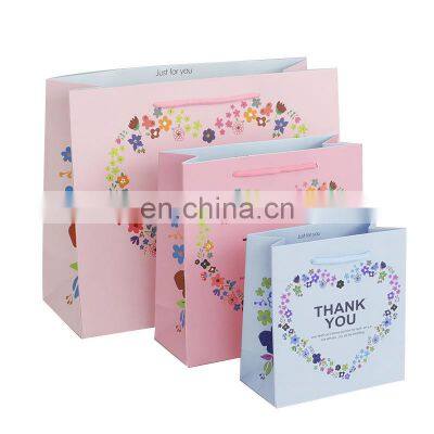 Hot Sale High Quality Customized Fashion Floral Elegant Shopping Gift Paper Tote Bags Thank You Paper Bags With Printed Logo photo-3