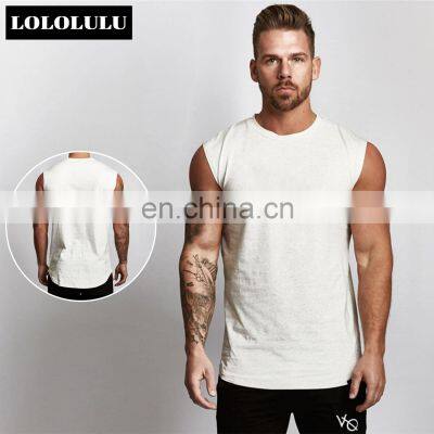 Oversized O Neck Mens Gym Tank Tops Custom Sports Sleeveless Training Quick Dry Shirts