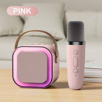 2023 Trending High Sound Quality Family Party Bluetooth Speaker Karaoke Wireless Bluetooth Speaker with Microphone for Kids