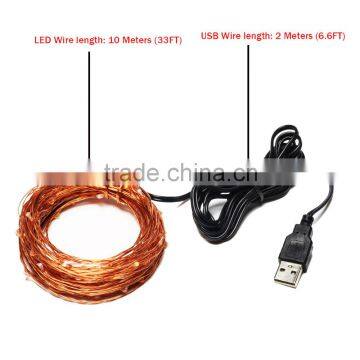 10M 100 LED Copper Wire LED String Fairy Lights Waterproof Ip65 photo-2