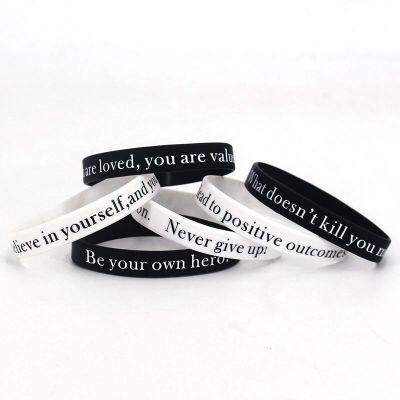 Hot Sale Custom Silicone Bracelet Anti-Bullying Propaganda Quotes for Children's Healthy Growth for Events Factory Wholesale photo-5