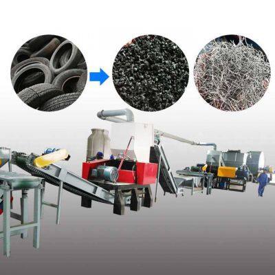 Old Tire Recycling Machine OTR Tire Bead Wire Extruder Tire Rubber Crusher Granulator Recycling Line