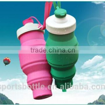 Portable high quality promotion Top Quality Eco-Friendly foldable water bottle, new style Silicone pot