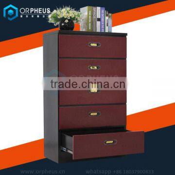 China Simple Style Design Elegant Wine-red Surface Multi-Drawer Table Vertical Drawer Cabinet