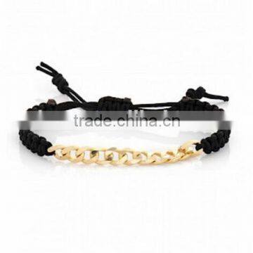 Wholesale Fashion 18kt Gold Plated Chain Macrame Bracelet Handmade Braid Bracelet