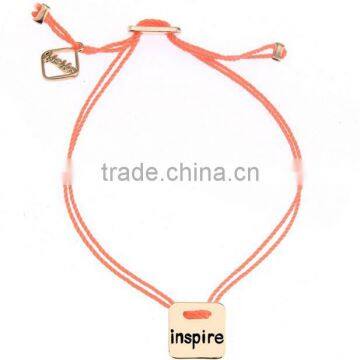 Custom Personalized Jewelry Wholesale, Stainless Steel Gold Plated Inspire String Bracelet