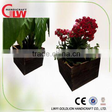 set of 2 flower pots, pots garden, wood plant pots