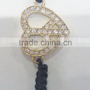 FASHION BRAIDED HEART PEACE ADJUSTABLE BRACELET photo-2
