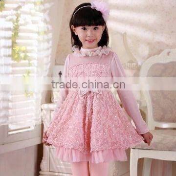 Baby Girl Gender Floral Lace Design Kids Clothes Big Children 10years Girl Dress
