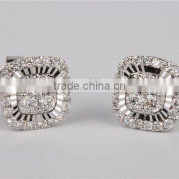 Bright CZ Stone Silver Earring Opal Stone Fashion Designer Earring