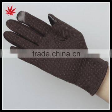 Lady's Fashion Touch-screen Warm Spandex Velvet Gloves With Leather Cuff photo-4
