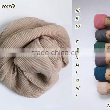 90CMX180CM Plain Cotton Voile Crinkled Ladies Head Scarves Wholesale Quality Choice