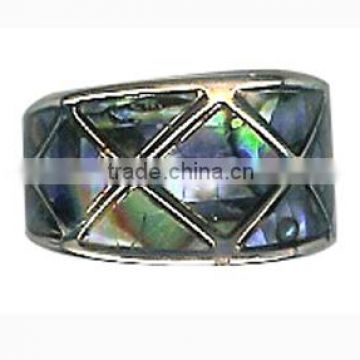 Unisex Vintage Style Engravable Paua Shell Ring For Women And Men Jewelry Green Shell Men Crystal Ring