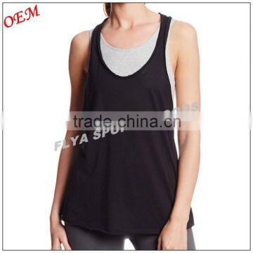 50% Cotton 50% Polyester Sex Fitness Women's Loose Crop Racerback Tank Top                        
                                                Quality Choice