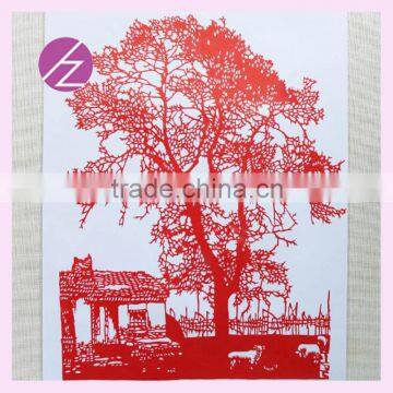 Chinese folk art for home decoration Chinese paper-cuts lovely plant JZ-87