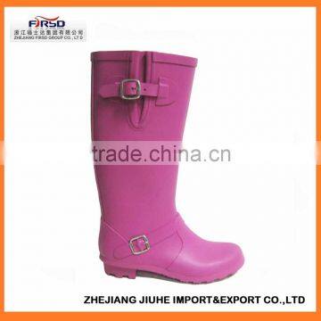 Fashion solid color rubber rain boots for ladies