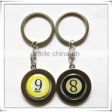 Billiard accessory gift of keychain ring