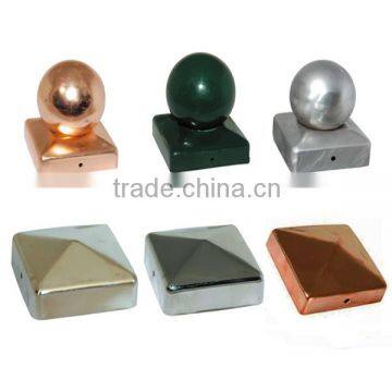 Top Sale 121x121mm Orbicular Shape Spray Paint Iron Fence Post Caps With Daqiang Supply photo-2