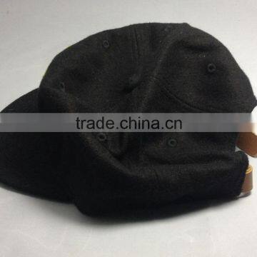 Unstructured Cap Wool Unstructured Snapback Hat Custom 6 Panels Soft Woolen Snapback Cap photo-4