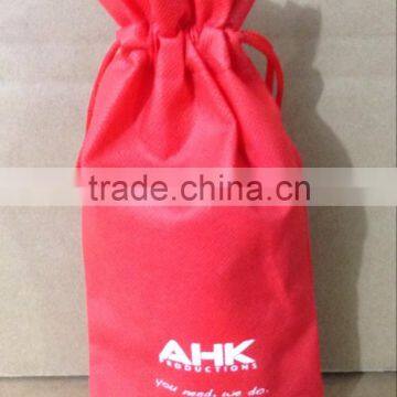 Red color pp non-woven drawstring bag