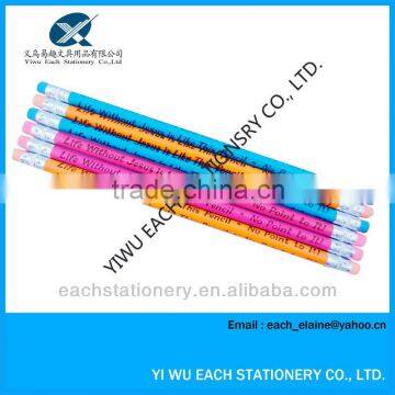 7 inch HB wooden heat transfer printed double eraser pencil