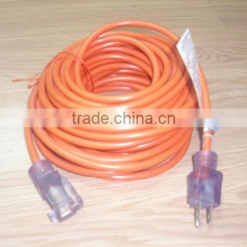 USA extension cord with lighted ends for outdoor using