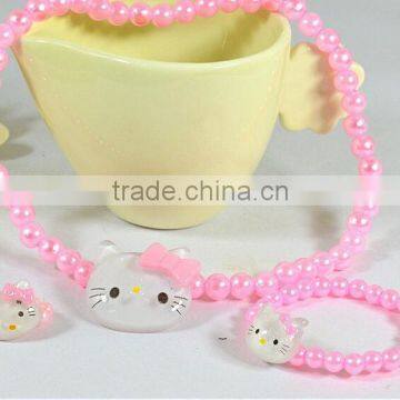 Latest Design Fashion Hello Kitty Pearl Jewelry Sets For Kids