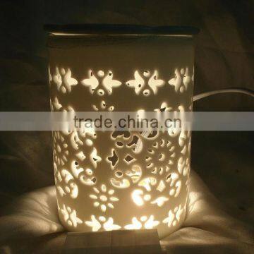 Ceramic aroma burner candle holder with oil warmer