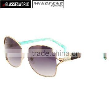 Latest Unique high quality metal and acetate sunglasses made in china