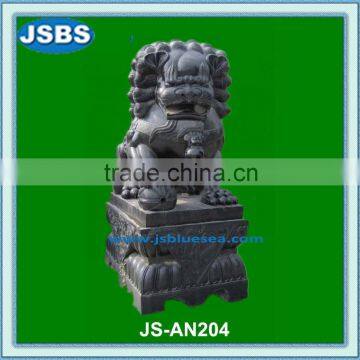 outdoor hand polishing natural stone fu dog statue