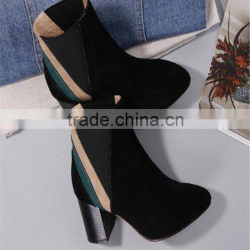 Thick High Heel Rubber Boots Women Lady Gaga Heels Suede Boots photo-3