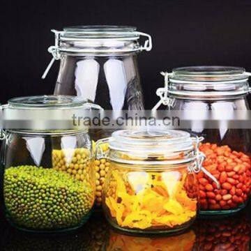 Square Round Design With Measuring Lid Glass Storage Jar photo-2