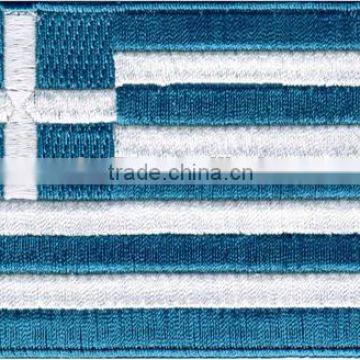 Greece Flag custom Embroidered Patch iron on jackets 100% embroidery                        
                                                Quality Choice