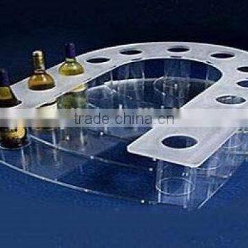 GH-RZ245 Simple 6 Bottle Clear Acrylic Wine Display Storage Rack Excellent Condition photo-2