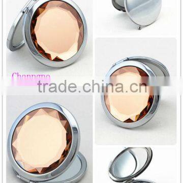 Fahion chanpgne crystal pocket mirror cosmetic mirror compact mirror