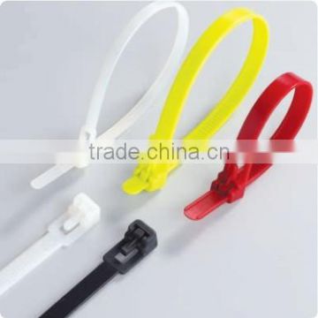 New style of quick releasable colours and black plastic pvc nylon 66 cable ties customized