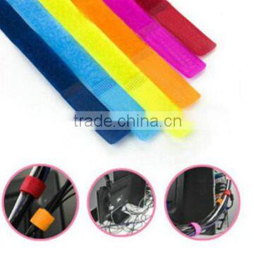 Colorful electric voltage cable tie hook and loop fastener