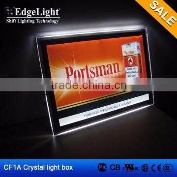 Crystal acrylic led light panel box for poster and advertising